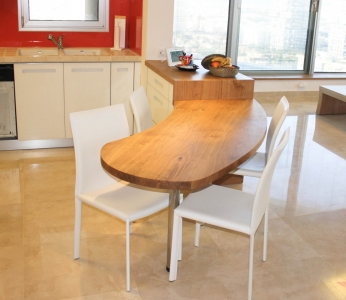 עיצוב דירת יוקרה, דלפק אכילה במטבח, עיצוב פנים ופנג שואי, ענבל קרקו