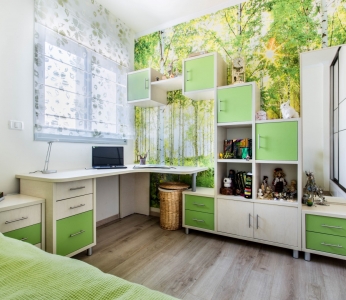 עיצוב דירת קבלן ברחובות, חדר אחת הבנות, עיצוב פנים ופנג שואי, ענבל קרקו