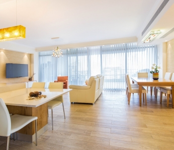 עיצוב דירת קבלן ברחובות, מטסח, סלון ופינת אוכל, עיצוב פנים ופנג שואי, ענבל קרקו