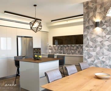 עיצוב דירה מודרנית בראשון לציון, המטבח מזוית אחרת, ענבל קרקו, עיצוב פנים ופנג שואי