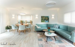 עיצוב פנים לבית בקיבוץ, מראה מדלת הכניסה, ענבל קרקו עיצוב פנים ופנג שואי