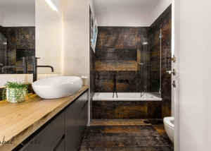 עצוב בית ברחובות, מקלחת ילדים מבט מהכניסה, ענבל קרקו עיצוב פנים ופנג שואי