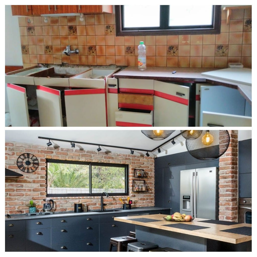 עיצוב מטבח מודרני, לפני ואחרי מטבח שעיצבתי במושב צופית, ענבל קרקו עיצוב פנים ופנג שואי