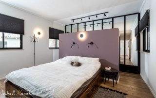 תכנון ועיצוב פנים של בית בצופית,חדר שינה, ענבל קרקו עיצוב פנים ופנג שואי