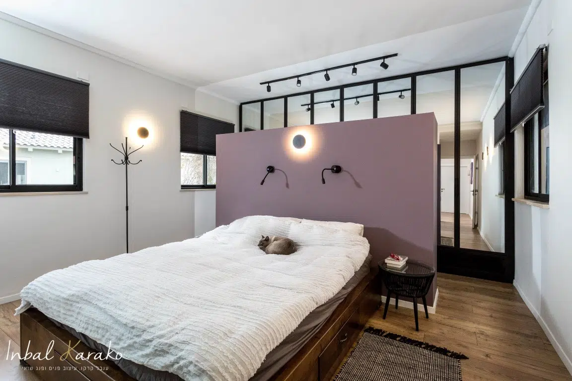 תכנון ועיצוב פנים של בית בצופית,חדר שינה, ענבל קרקו עיצוב פנים ופנג שואי