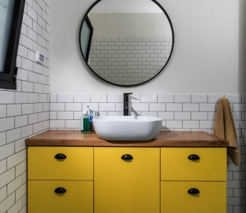 תכנון ועיצוב פנים של בית בצופית,מקלחת של מתבגרת, ענבל קרקו עיצוב פנים ופנג שואי