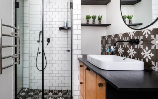 תכנון ועיצוב פנים של בית בצופית,מקלחת הורים, ענבל קרקו עיצוב פנים ופנג שואי