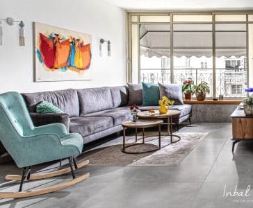 שיפוץ דירה ברחובות, סלון הדירה, ענבל קרקו עיצוב פנים ופנג שואי