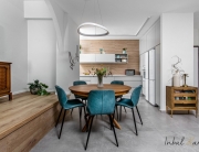 עיצוב דירה מודרני חם ברחובות, פינת האוכל והמטבח, ענבל קרקו עיצוב פנים ופנג שואי