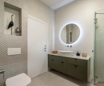 עיצוב פנים במושב גאליה, עיצוב המקלחת מבט נוסף, ענבל קרקו עיצוב פנים ופנג שואי