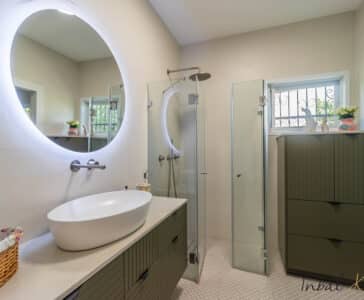 עיצוב פנים במושב גאליה, עיצוב המקלחת, ענבל קרקו עיצוב פנים ופנג שואי