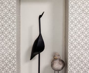 עיצוב פנים במושב גאליה, פרט עיצובי במקלחת, ענבל קרקו עיצוב פנים ופנג שואי