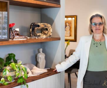 עיצוב פנים במושב גאליה, פרט נגרות בסלון, ענבל קרקו עיצוב פנים ופנג שואי