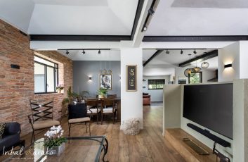 תכנון ועיצוב פנים של בית בצופית,מבט מהסלון, ענבל קרקו עיצוב פנים ופנג שואי